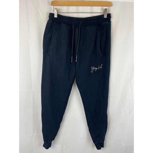 YoungLA Jogger Pant Navy Blue Cuff Ankle Tie Elastic Waist Men's 230 Size S - Picture 1 of 11